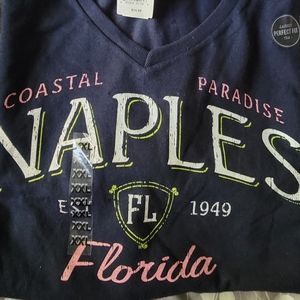 NWT Gildan 2X Naples, FL Navy tee shirt